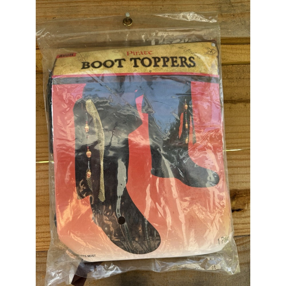 Adult Pirate Boot Cover Topper Black One Size‎ Fits Most Adults